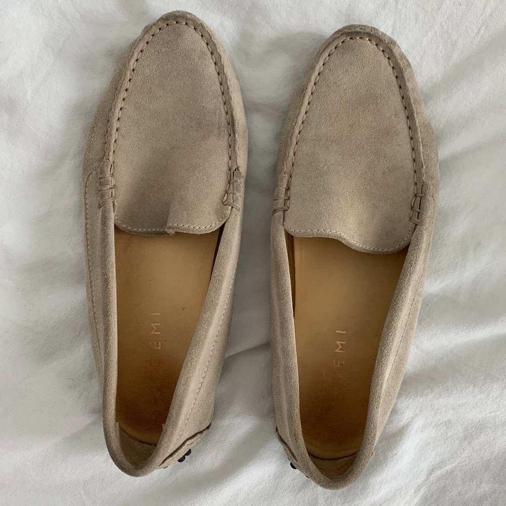 M. Gemi Felize Suede Loafers (Beige)